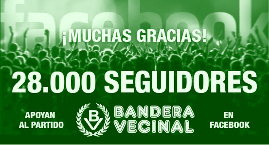 Más de 28.000 seguidores apoyan a Bandera Vecinal en Facebook